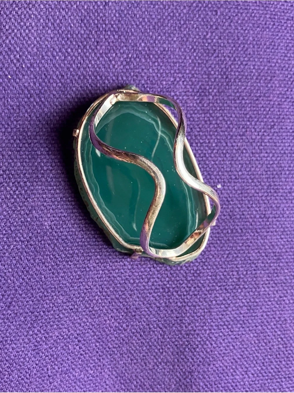 Teal Agate Slice Statement Ring - Unbranded
